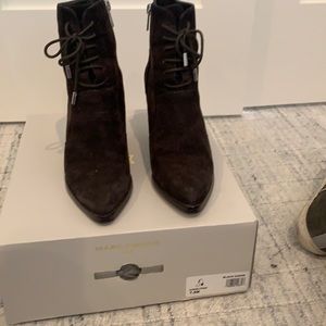 Brown suede ankle boots